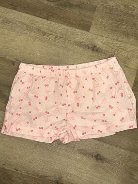 Juicy Couture Pink Cherry Print Athletic Lounge Shorts